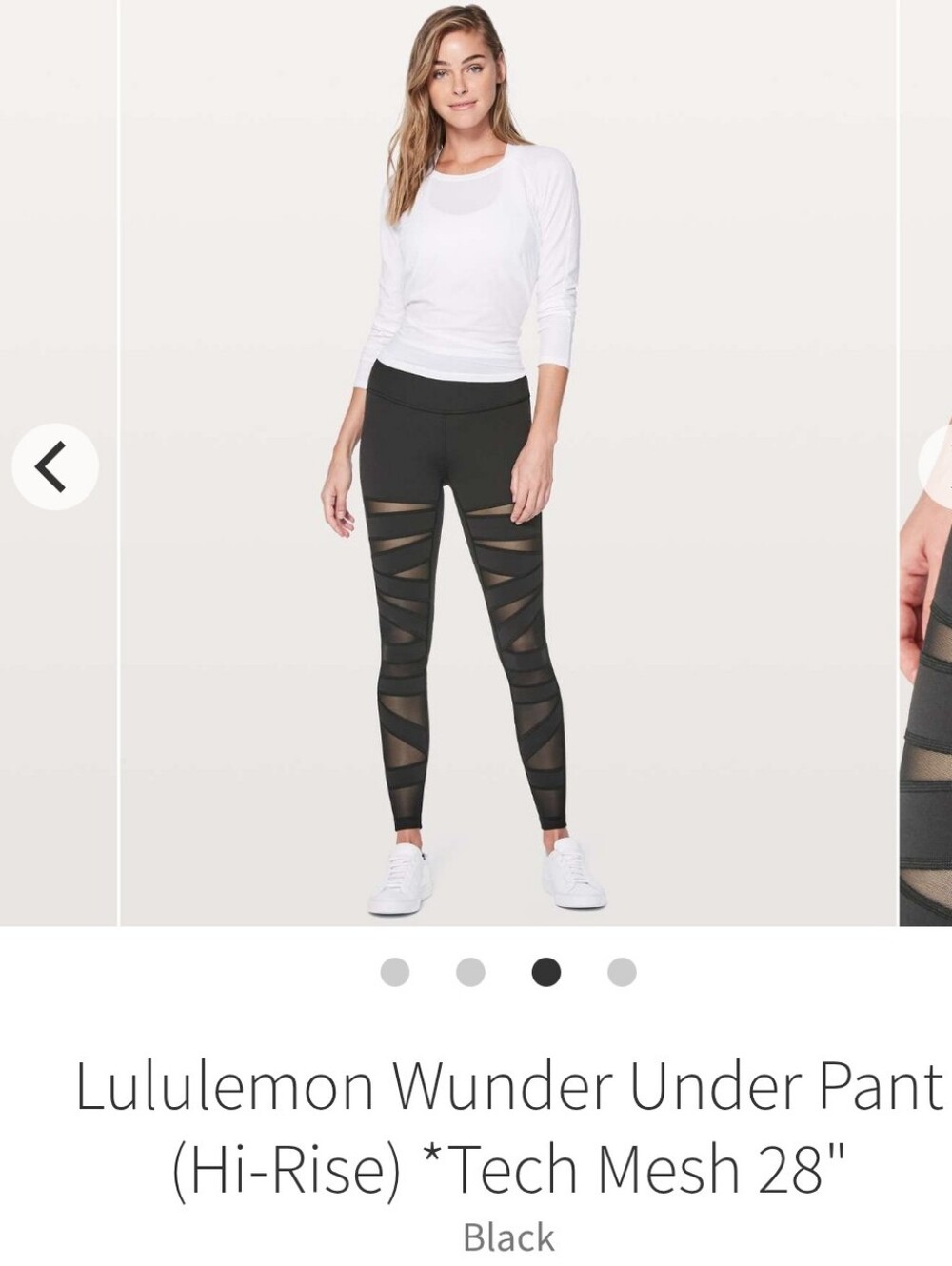 Lululemon Wunder Under Hi-Rise *Tech Mesh 28" Leggings Sz 6 Black